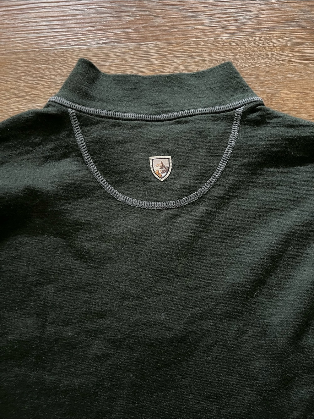 KÜHL 100% Merino Wool Quarter Zip Base Layer | Forest Green | Large - Picture 14 of 15